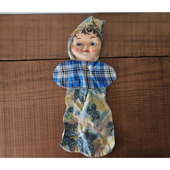 Vintage Carnival Doll Plastic Face Cloth Body Doll (Stuffing Has Been Removed) - Picture 3 of 4